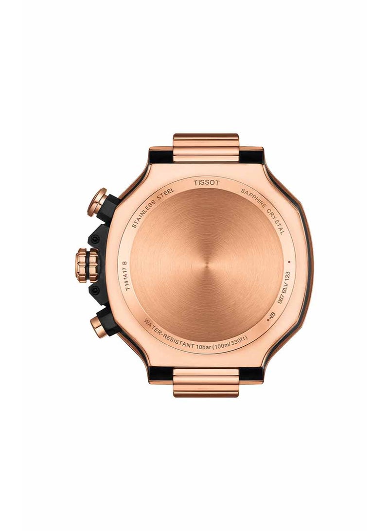 TISSOT T Race Chronograph Black Dial Black Strap Rose gold Tone Watch For Men - T141.417.37.051.00 - Image 2